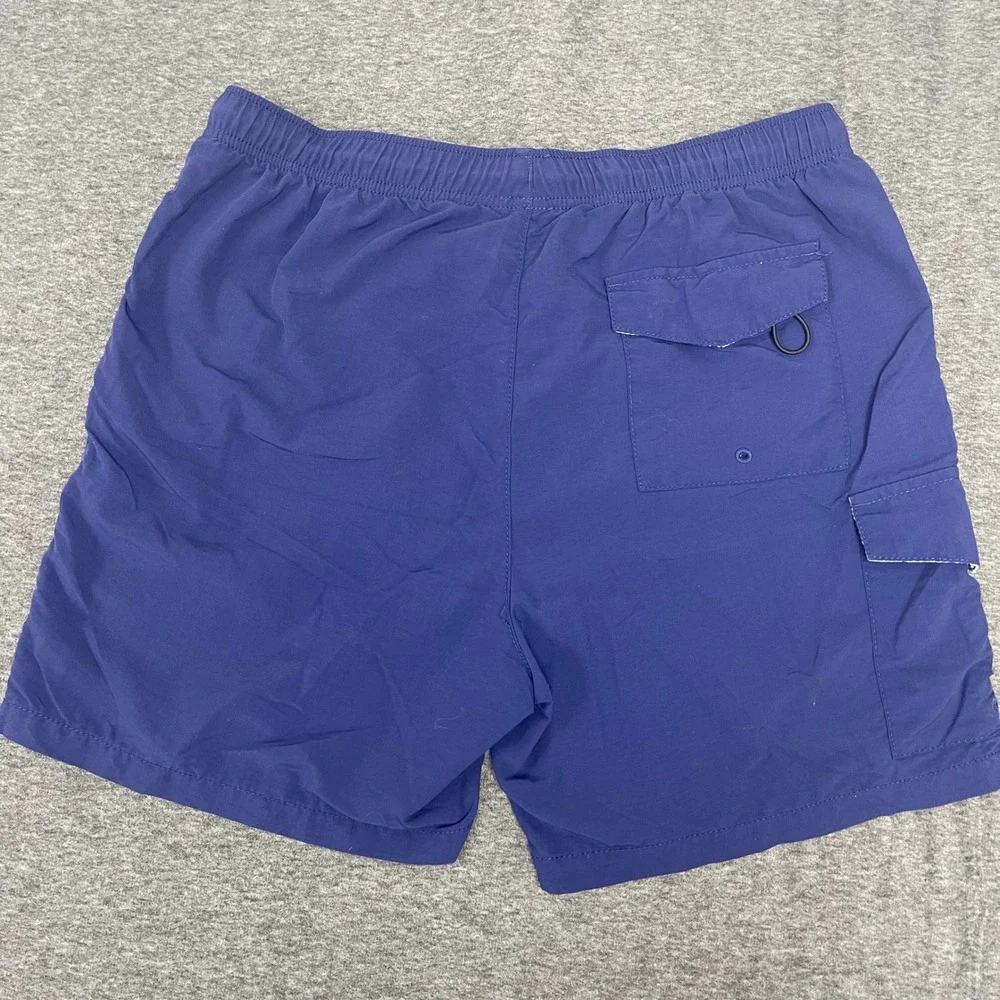 Tommy Bahama Swim Trunks Mens Medium Blue Orange Marlin Logo Cargo Pocket‎